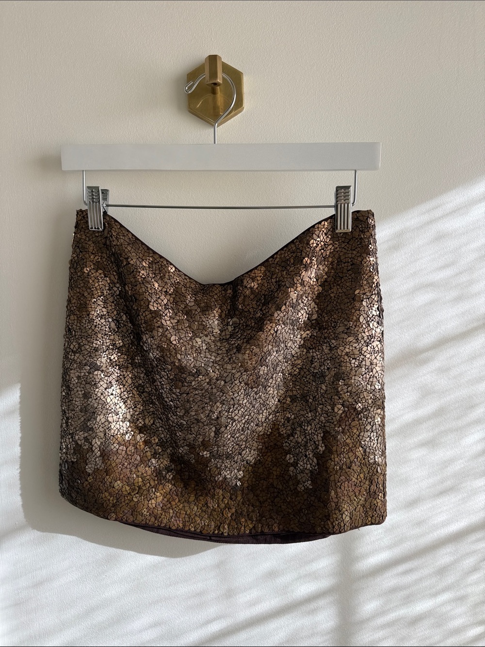 Haute Hippie Bronze Sequin Mini Skirt